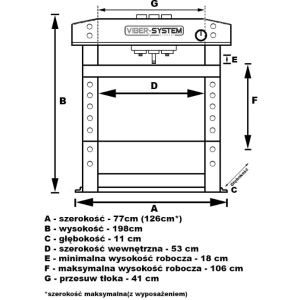 Prasa hydrauliczna warsztatowa Viber-System 30 ton  pneumatyka z ruchomym tłokiem 30t Viber System kod: WP30PRKS - 2